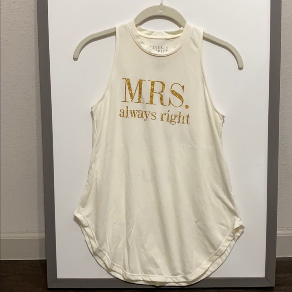 Mrs. Always Right (Golden) Top Size Small